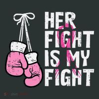 Breast Cancer Boxing Gloves Her Fight My Fight Women T-Shirt thumb 7