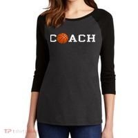 Basketball Coach Women's Tri-Blend 3/4-Sleeve Raglan Shirt thumb 2