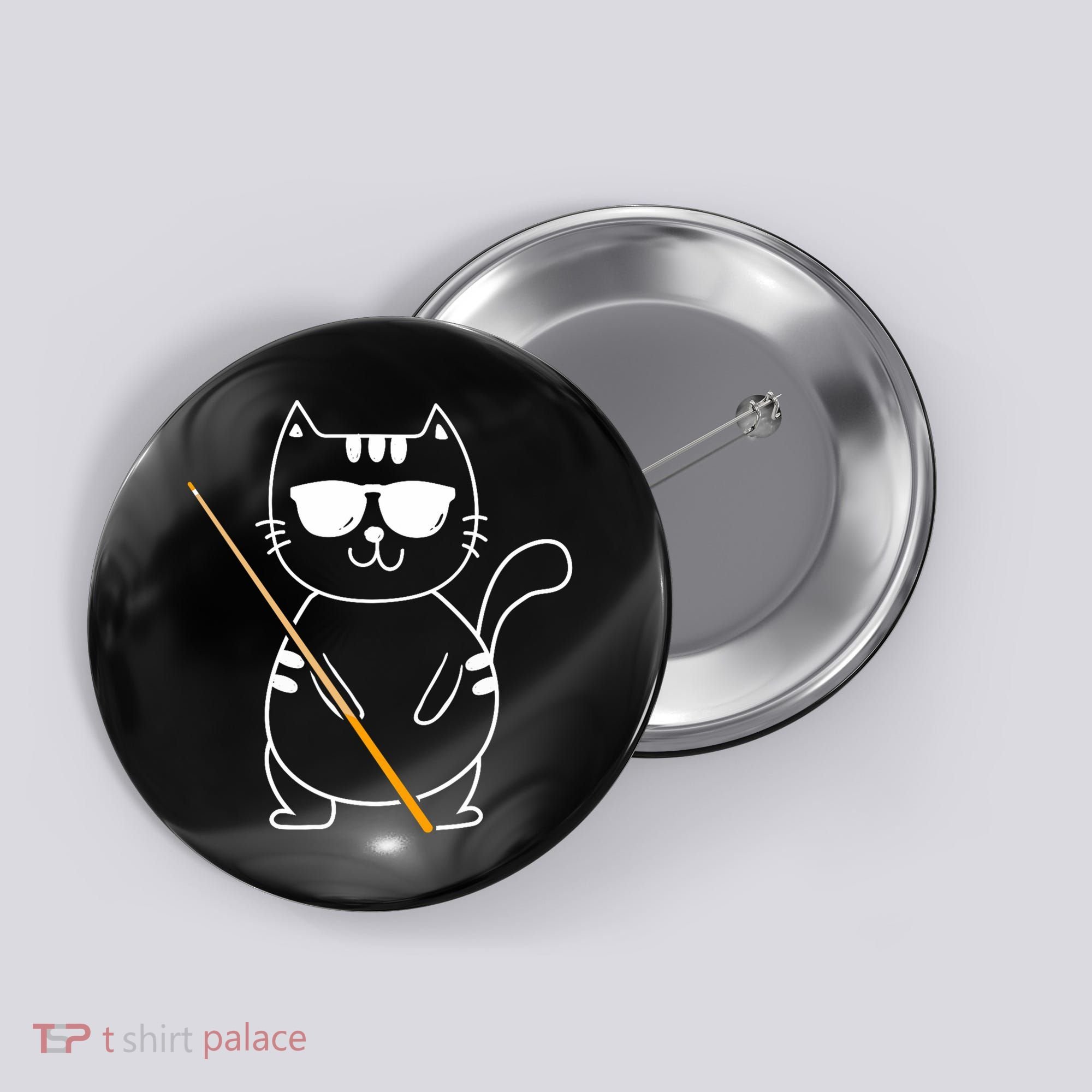 Billiard Cat Billiard Player Billard 8ball Pool Snooker Button