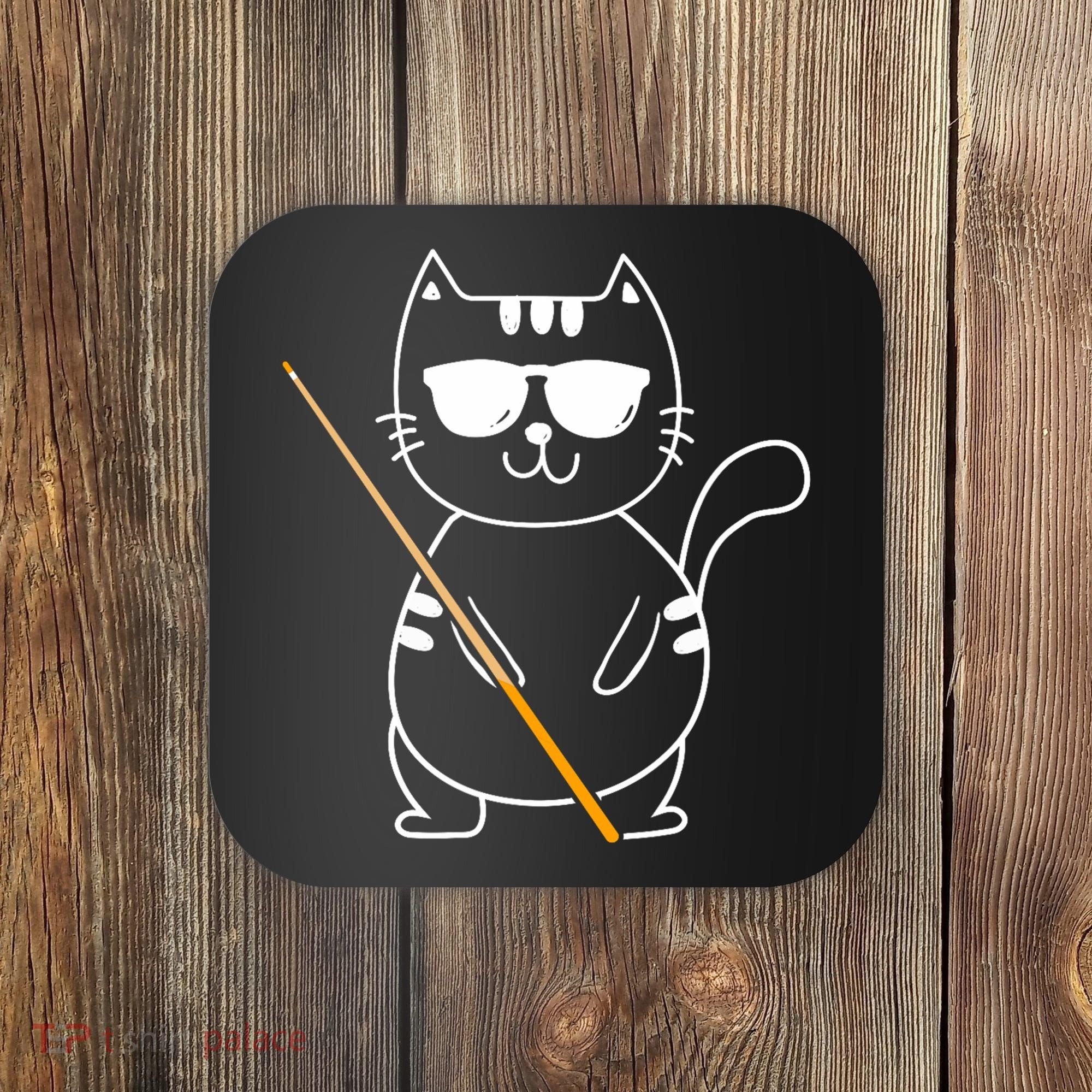 Billiard Cat Billiard Player Billard 8ball Pool Snooker Coaster