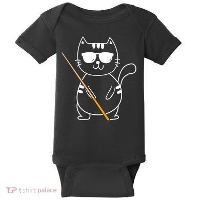 Billiard Cat Billiard Player Billard 8ball Pool Snooker Baby Bodysuit
