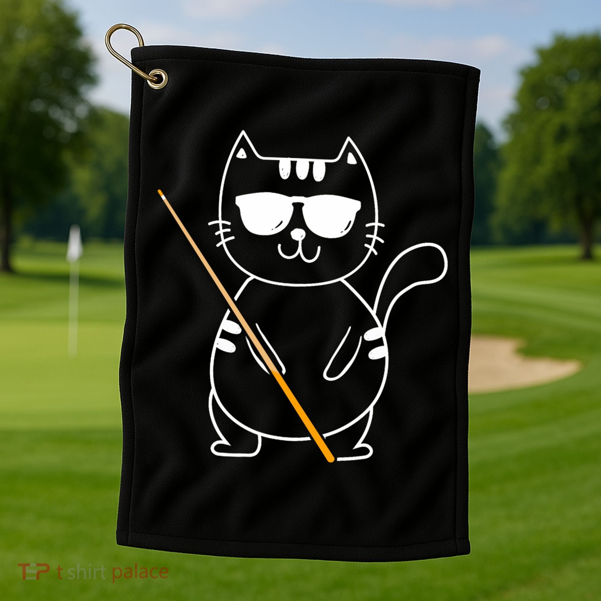 Billiard Cat Billiard Player Billard 8ball Pool Snooker Golf Towel