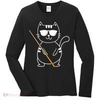 Billiard Cat Billiard Player Billard 8ball Pool Snooker Women's Long Sleeve Shirt thumb 0