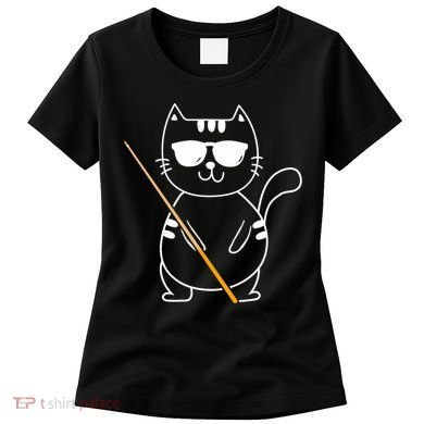 Billiard Cat Billiard Player Billard 8ball Pool Snooker Women's T-Shirt