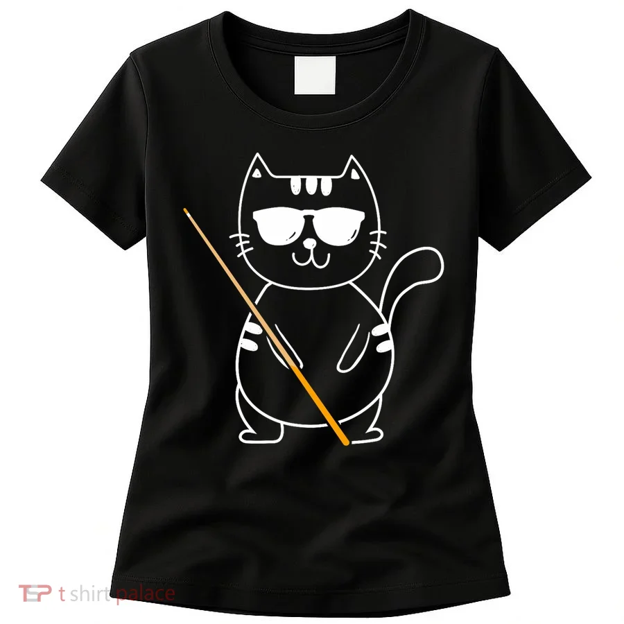Billiard Cat Billiard Player Billard 8ball Pool Snooker Women's T-Shirt