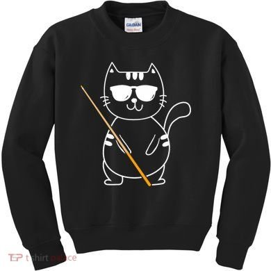 Billiard Cat Billiard Player Billard 8ball Pool Snooker Kids Sweatshirt
