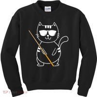 Billiard Cat Billiard Player Billard 8ball Pool Snooker Kids Sweatshirt thumb 0