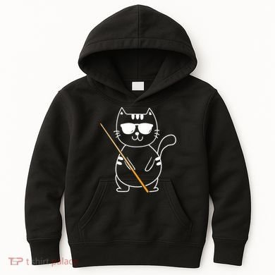 Billiard Cat Billiard Player Billard 8ball Pool Snooker Kids Hoodie