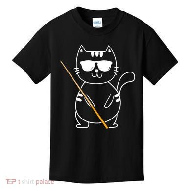 Billiard Cat Billiard Player Billard 8ball Pool Snooker Kids T-Shirt