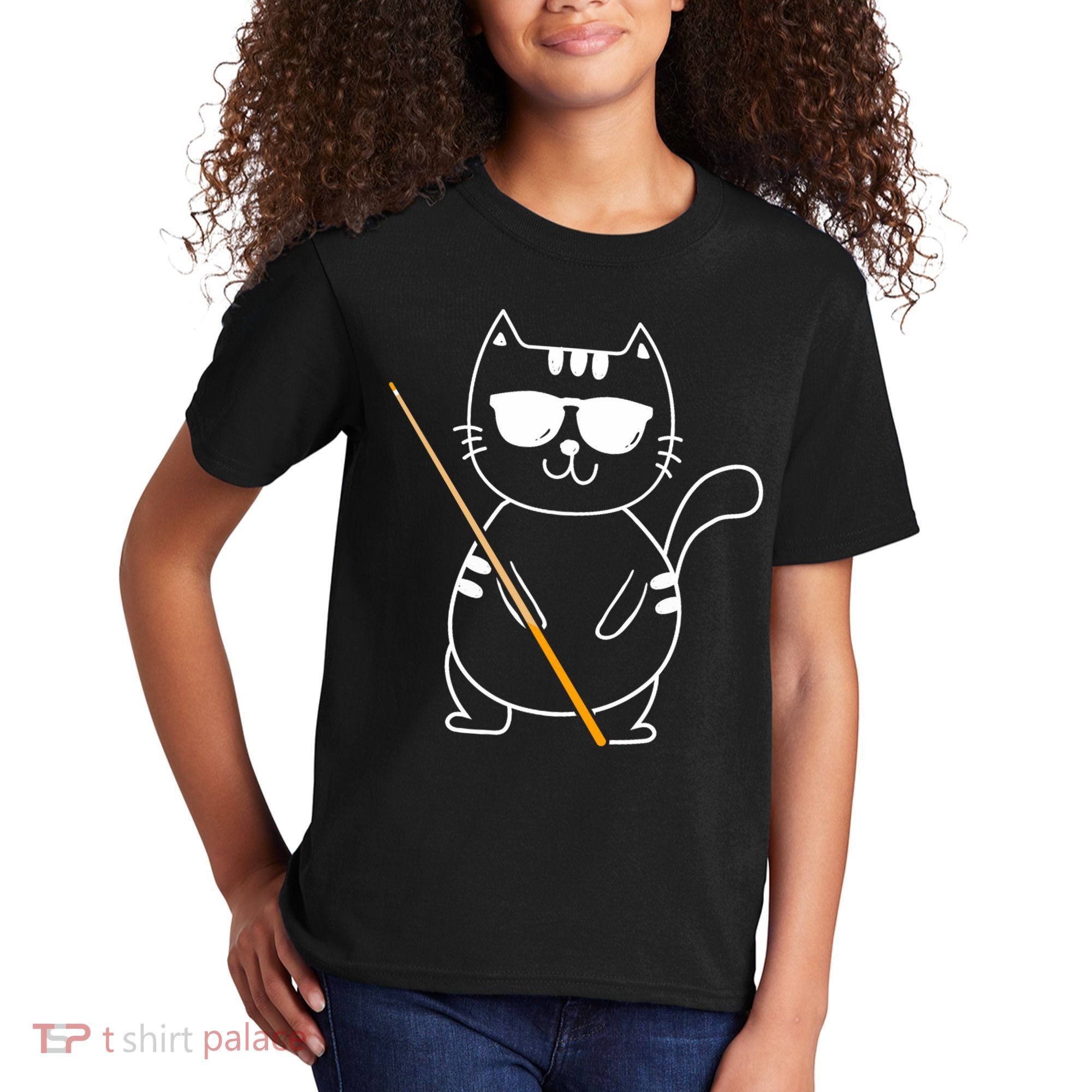 Billiard Cat Billiard Player Billard 8ball Pool Snooker Kids T-Shirt