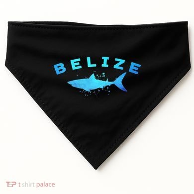 Belize Caribbean Beach Vacation Diving Trip Vintage Shark USA-Made Doggie Bandana