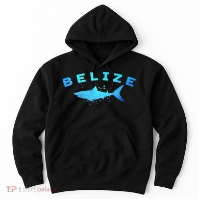 Belize Caribbean Beach Vacation Diving Trip Vintage Shark Hoodie