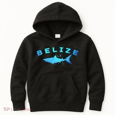 Belize Caribbean Beach Vacation Diving Trip Vintage Shark Kids Hoodie
