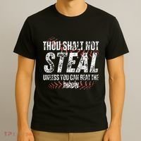 Baseball Coach Baseball Gifts Thou Shall Not Steal T-Shirt thumb 3