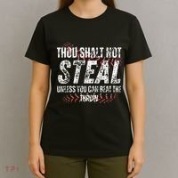 Baseball Coach Baseball Gifts Thou Shall Not Steal T-Shirt thumb 4