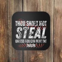 Baseball Coach Baseball Gifts Thou Shall Not Steal Coaster thumb 0