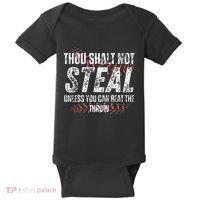 Baseball Coach Baseball Gifts Thou Shall Not Steal Baby Bodysuit thumb 0