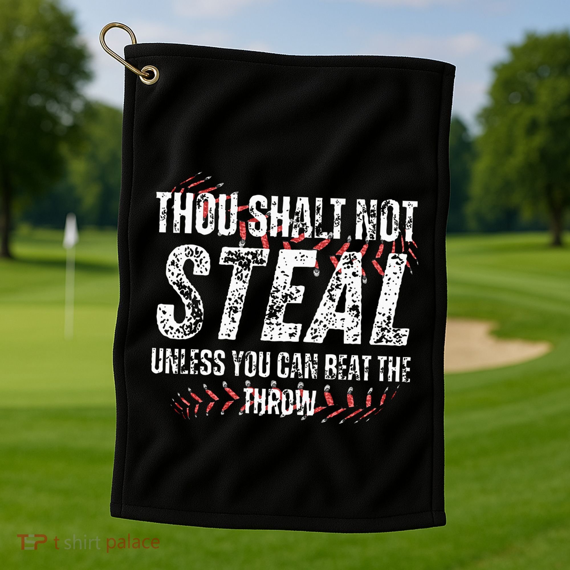 Baseball Coach Baseball Gifts Thou Shall Not Steal Golf Towel