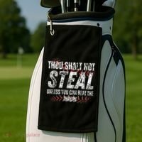 Baseball Coach Baseball Gifts Thou Shall Not Steal Golf Towel thumb 2