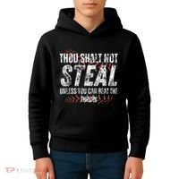 Baseball Coach Baseball Gifts Thou Shall Not Steal Kids Hoodie thumb 4