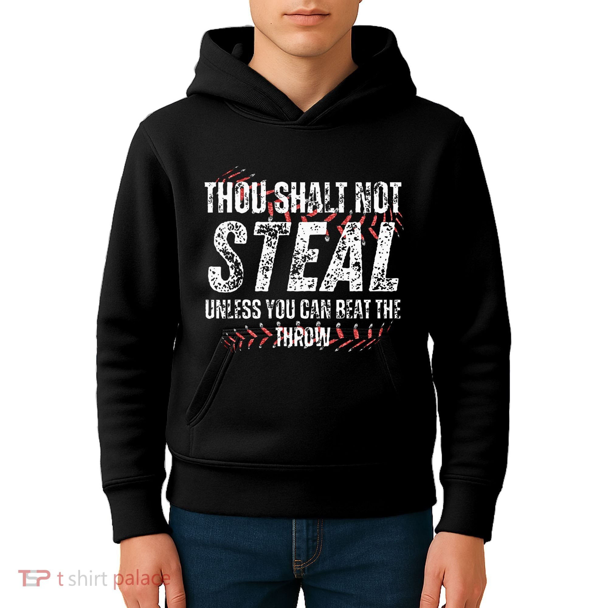 Baseball Coach Baseball Gifts Thou Shall Not Steal Kids Hoodie