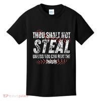 Baseball Coach Baseball Gifts Thou Shall Not Steal Kids T-Shirt thumb 0