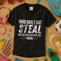 Baseball Coach Baseball Gifts Thou Shall Not Steal Kids T-Shirt thumb 3