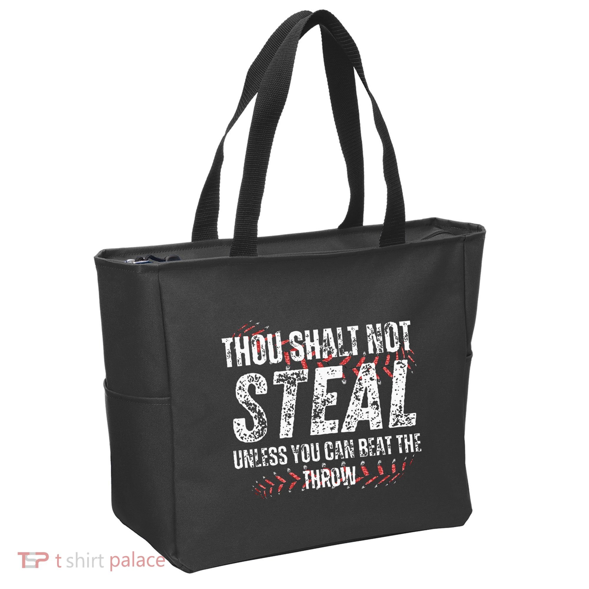 Baseball Coach Baseball Gifts Thou Shall Not Steal Tote Bag