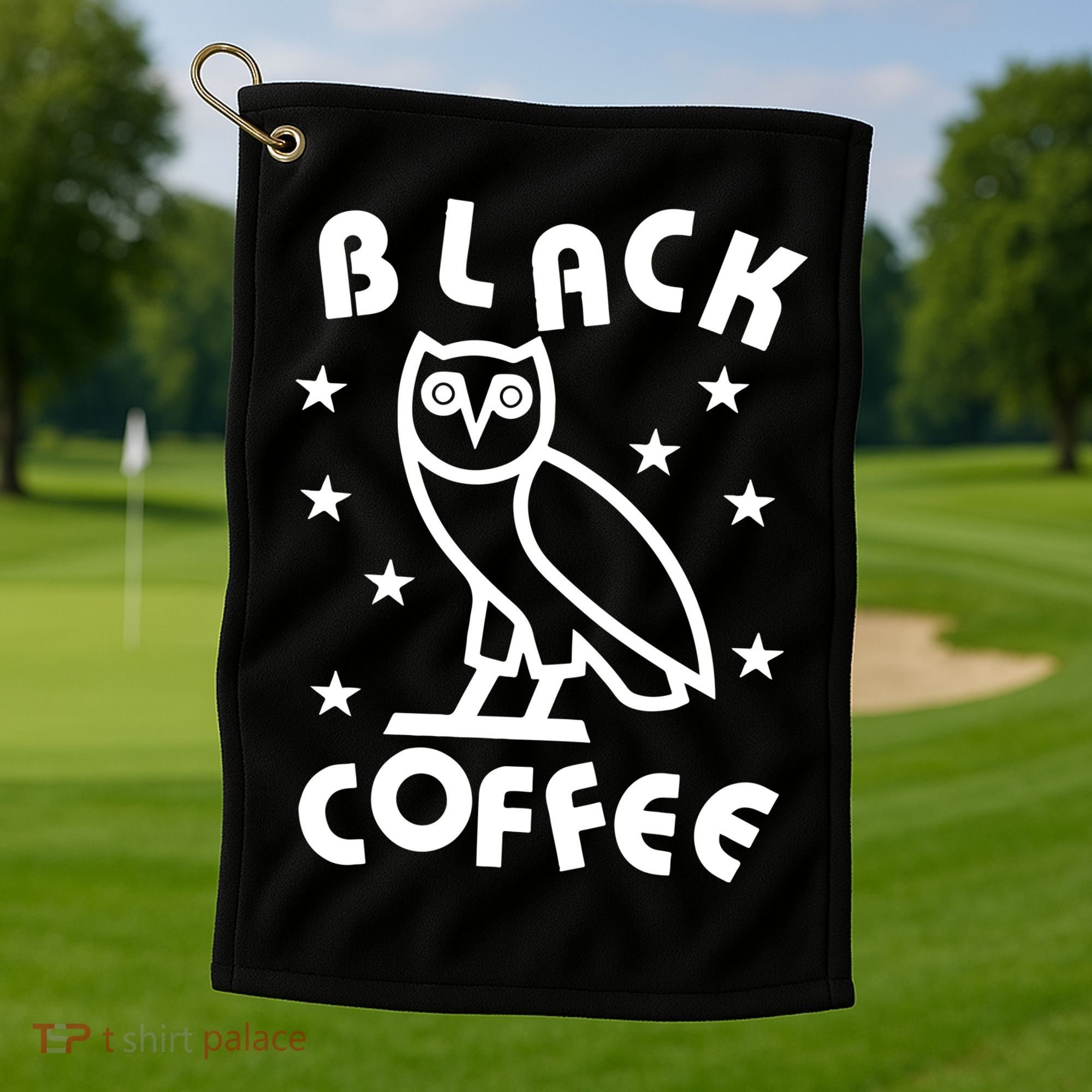 Black Coffee Golf Towel