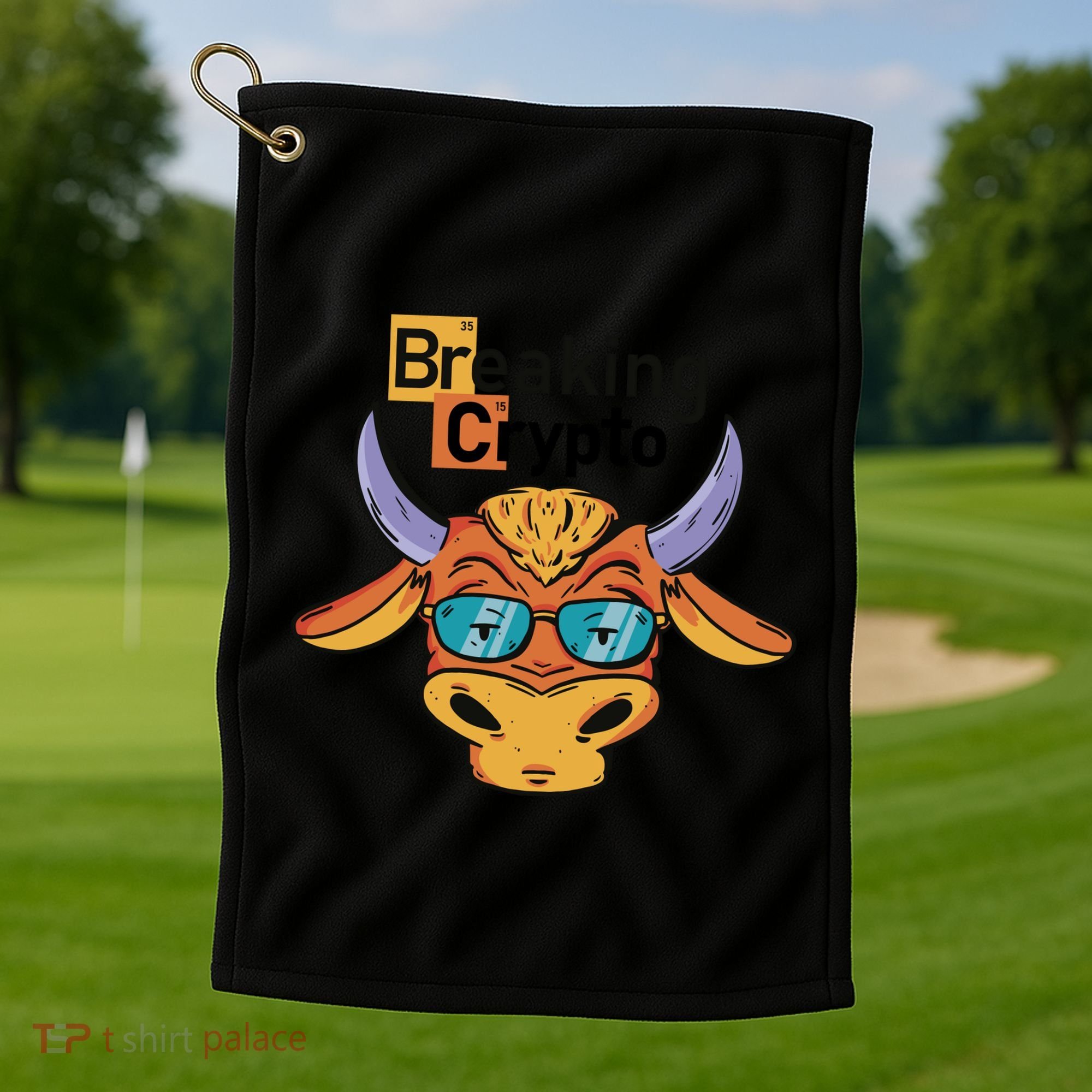 Breaking Crypto Bull Golf Towel
