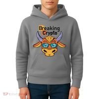 Breaking Crypto Bull Kids Hoodie thumb 4