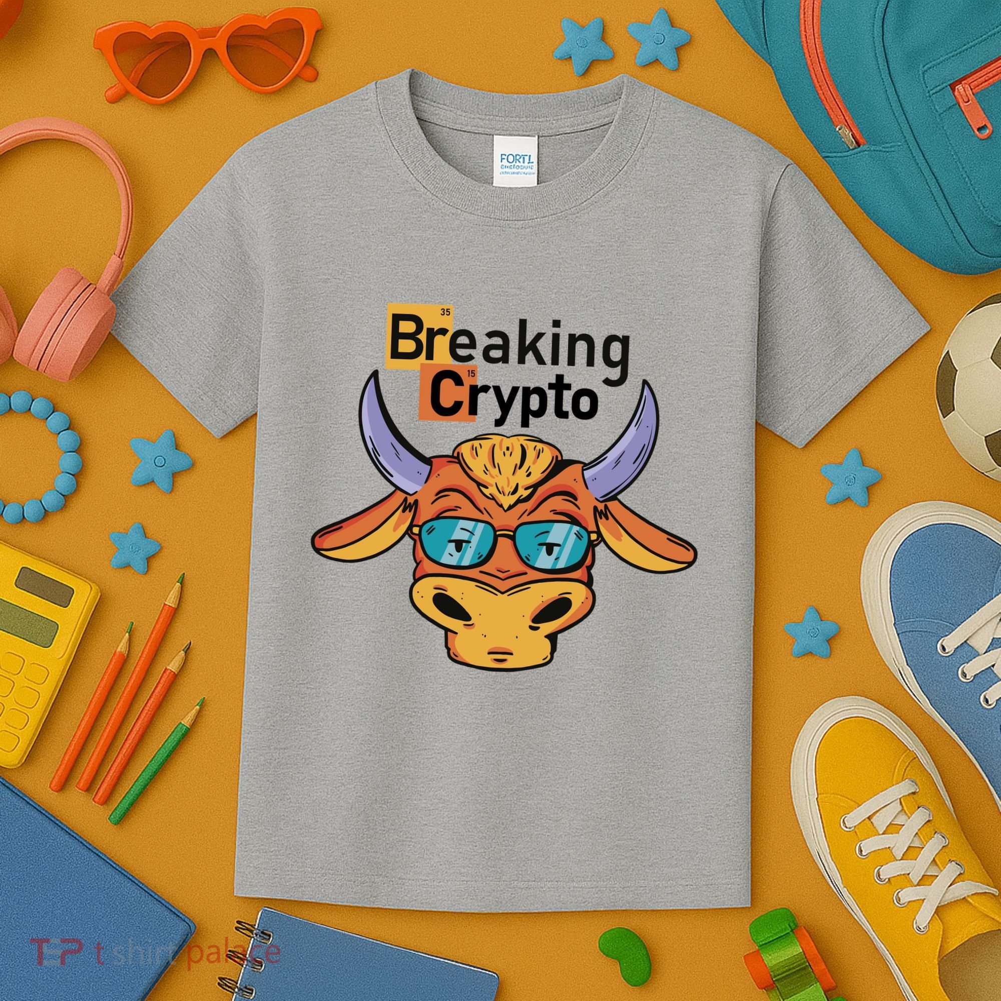 Breaking Crypto Bull Kids T-Shirt