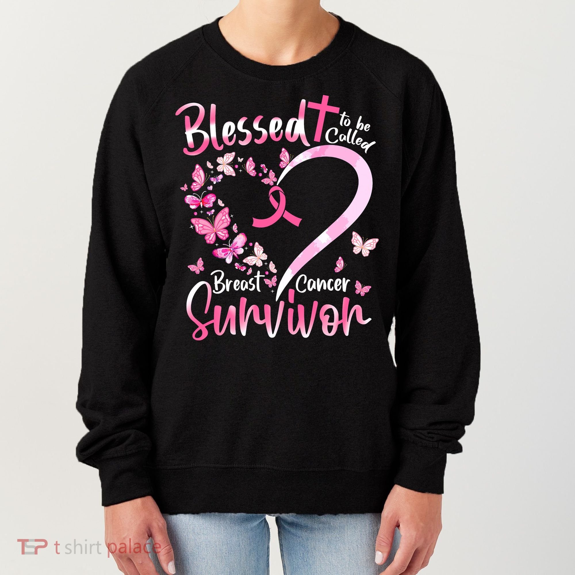 Breast Cancer Butterfly Blessed To Be Called Survivor Women's Sweatshirt