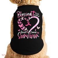 Breast Cancer Butterfly Blessed To Be Called Survivor Doggie Tank thumb 0