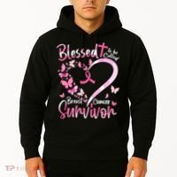 Breast Cancer Butterfly Blessed To Be Called Survivor Hoodie thumb 2