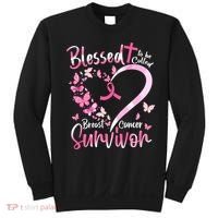 Breast Cancer Butterfly Blessed To Be Called Survivor Sweatshirt thumb 0