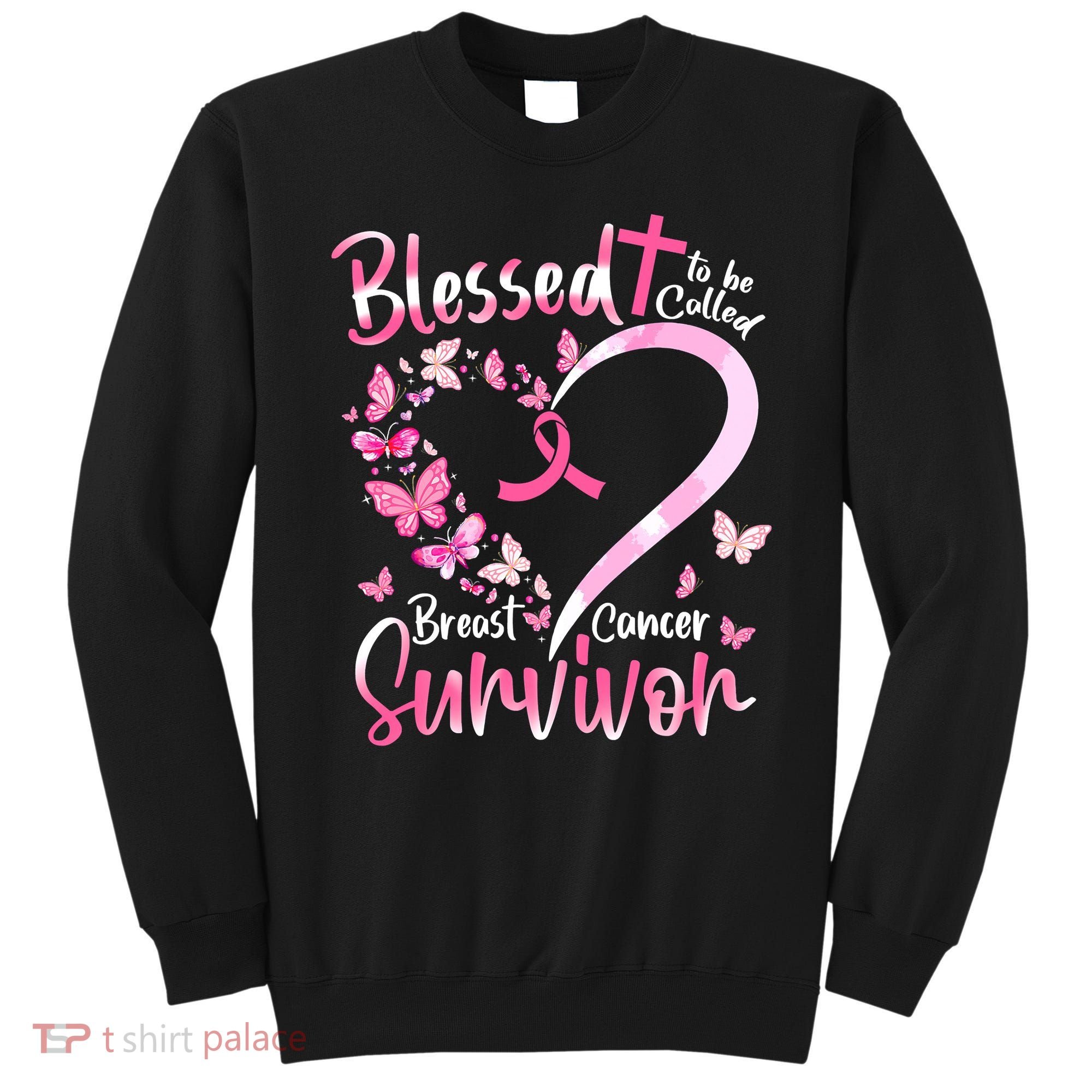 Breast Cancer Butterfly Blessed To Be Called Survivor Sweatshirt
