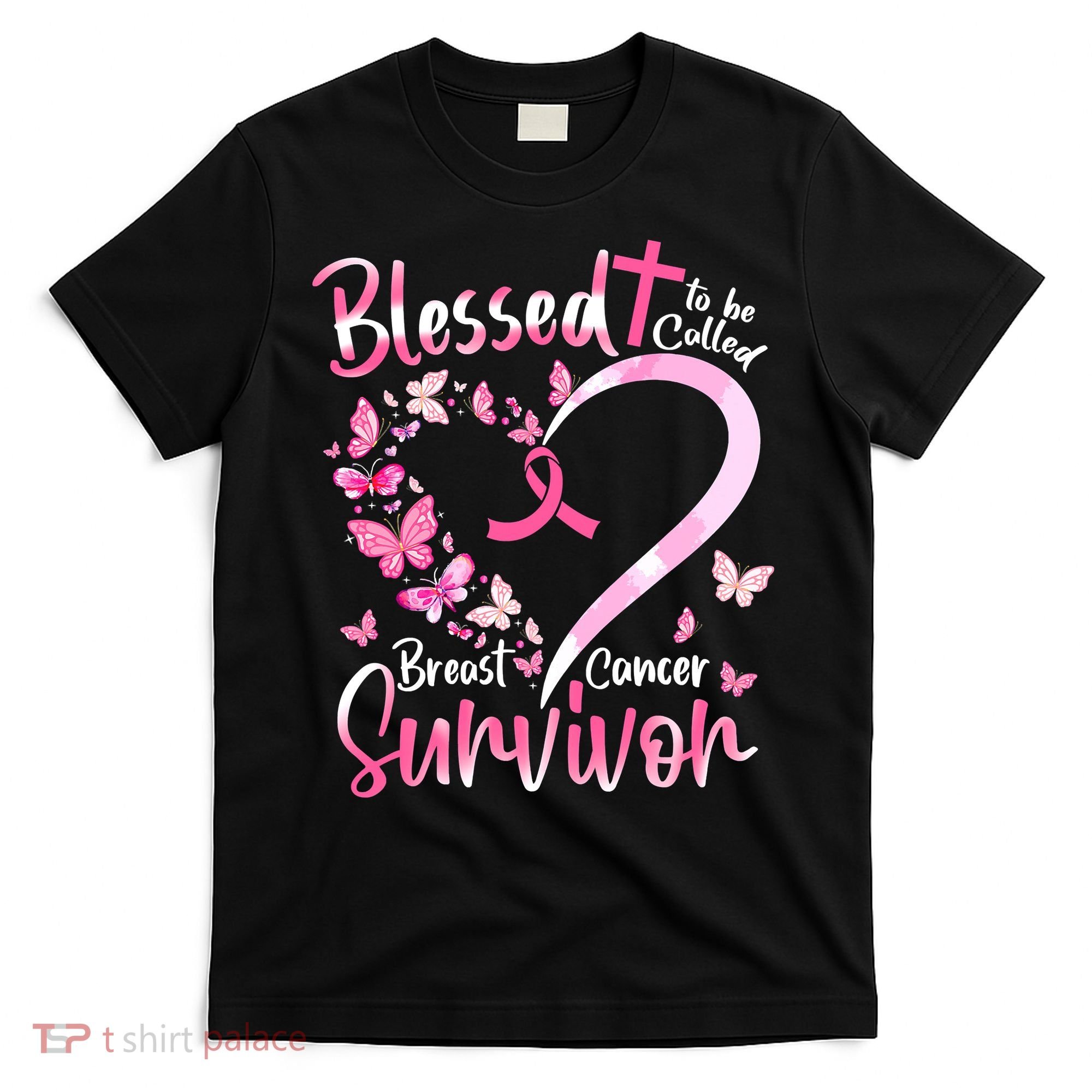 Breast Cancer Butterfly Blessed To Be Called Survivor T-Shirt