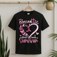 Breast Cancer Butterfly Blessed To Be Called Survivor T-Shirt thumb 2