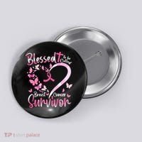 Breast Cancer Butterfly Blessed To Be Called Survivor Button thumb 0