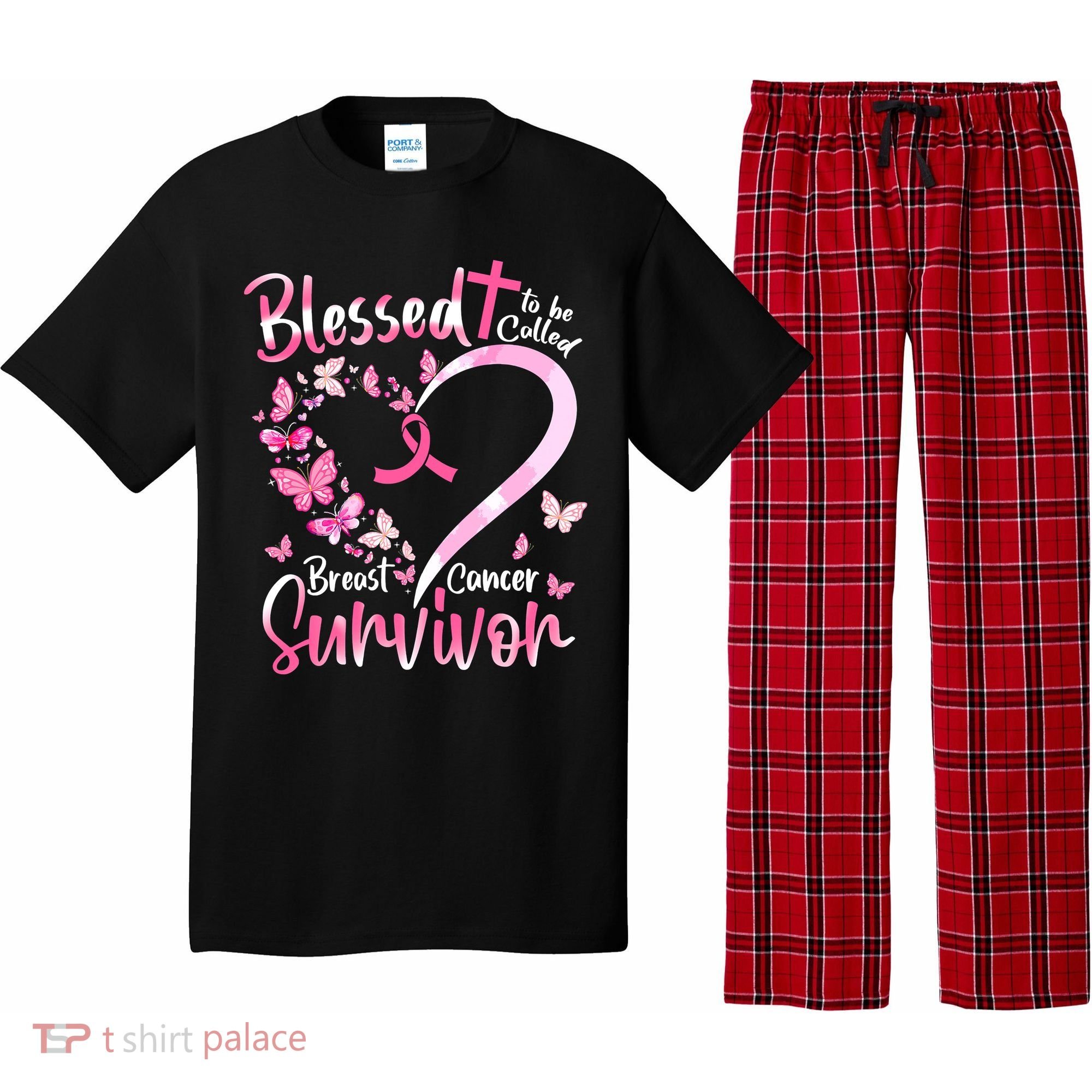 Breast Cancer Butterfly Blessed To Be Called Survivor Pajama Set