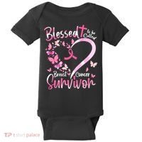 Breast Cancer Butterfly Blessed To Be Called Survivor Baby Bodysuit thumb 0