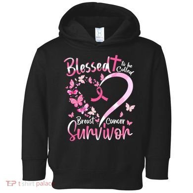 Breast Cancer Butterfly Blessed To Be Called Survivor Toddler Hoodie