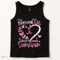Breast Cancer Butterfly Blessed To Be Called Survivor Tank Top thumb 2