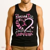 Breast Cancer Butterfly Blessed To Be Called Survivor Tank Top thumb 3