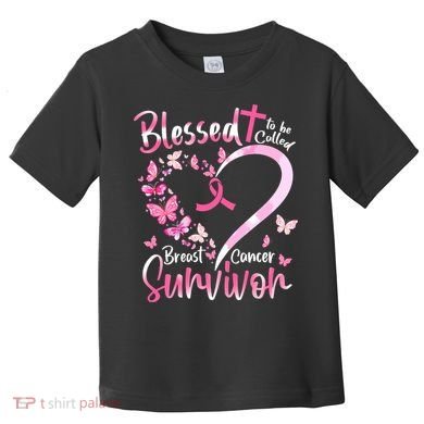 Breast Cancer Butterfly Blessed To Be Called Survivor Toddler T-Shirt