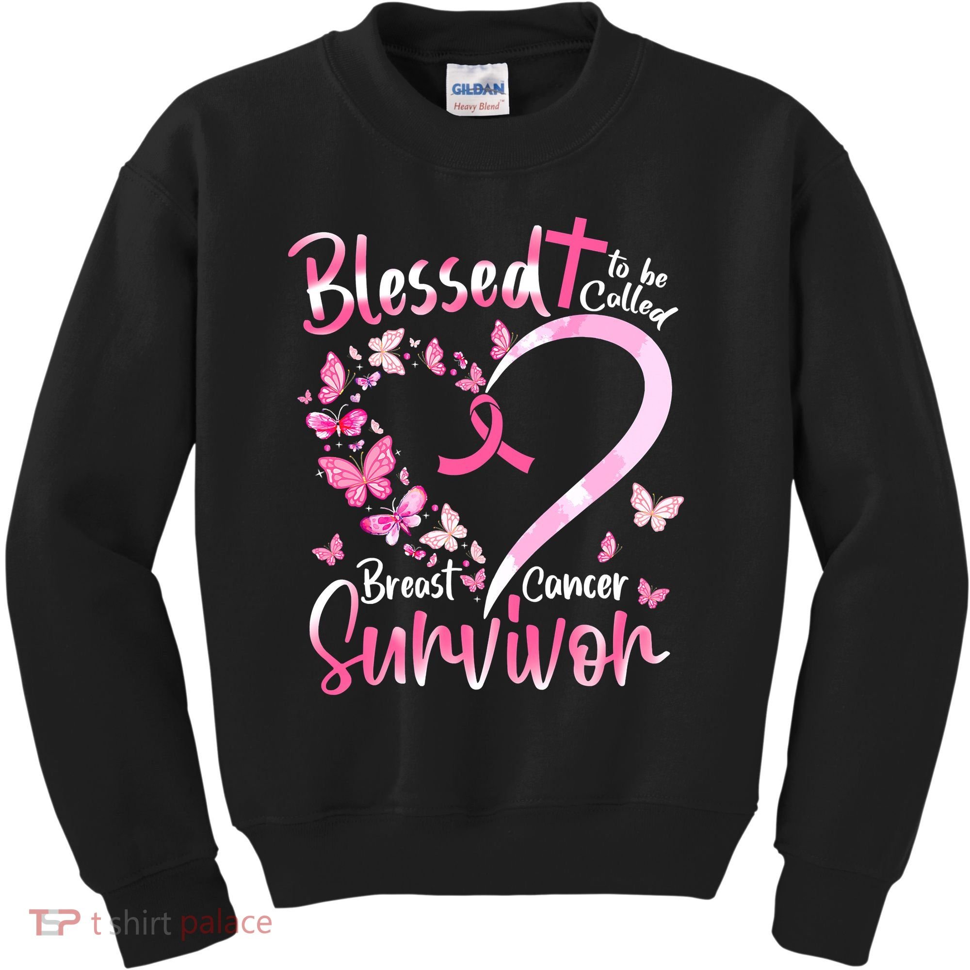 Breast Cancer Butterfly Blessed To Be Called Survivor Kids Sweatshirt