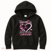 Breast Cancer Butterfly Blessed To Be Called Survivor Kids Hoodie thumb 0