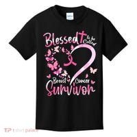Breast Cancer Butterfly Blessed To Be Called Survivor Kids T-Shirt thumb 0