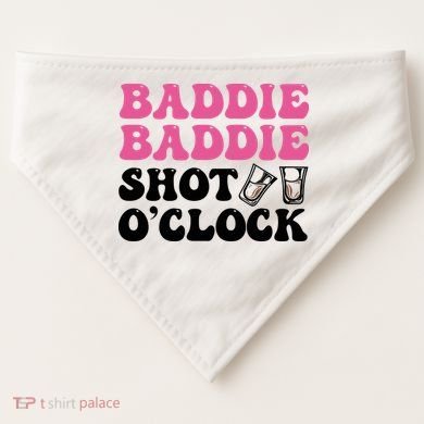 Baddies Caribbean Baddie Baddie Shot O Clock USA-Made Doggie Bandana
